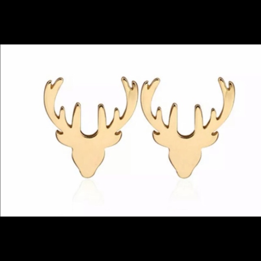 Gold Reindeer Earrings